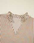 Blair Tied Cuffs Seersucker Blouse