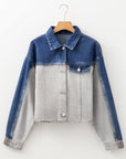 Denim Colorblock Patchwork Buttoned Jacket
