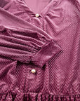 Plus Size Textured Velvet Buttoned Tiered Dress