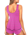 Baha Ranch Hot PInk Lightning Bolt Tankini Boy Shorts Swim Set