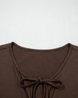 Plus Size Solid Bow-Tie Peplum Tank Top