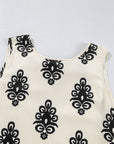 Geometric Sleeveless Hollow Bow-Back Mini Dress