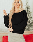 Bow Tie Backless Bubble Sleeve Sweater