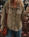 Textured Button-Up Chest Pocket Shacket