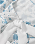 Floral Contrast Bow Puff Sleeve Mini Dress