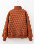 Geometric Quilted Half-Zip Sweatshirt