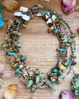 22” Chunky Turquoise & Dark Brown Shell Heishi Necklace