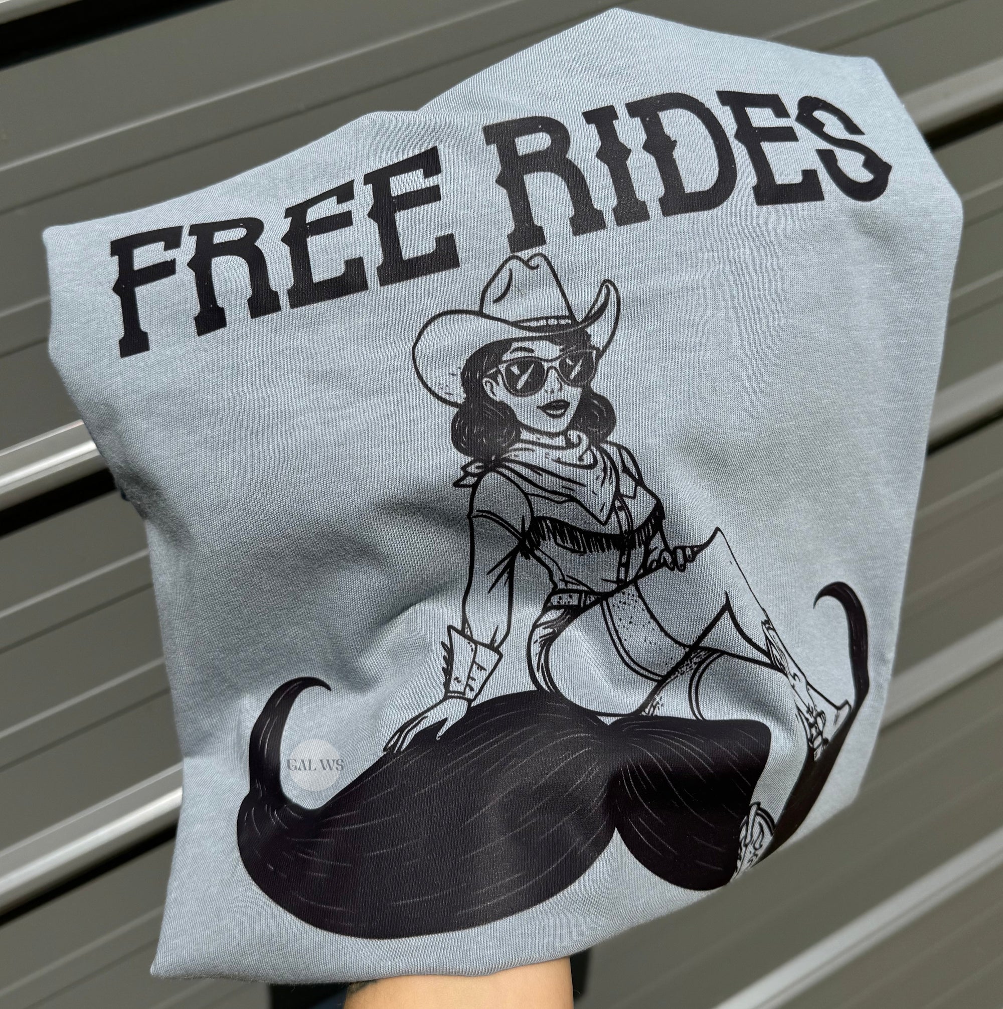 Free rides pinup girl &amp; mustache tee or sweatshirt