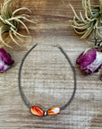14" Spiny Oyster & Sterling Silver Pearl Choker – 3mm & 10mm
