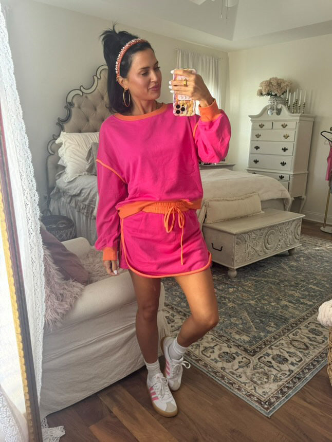 Country Club Skirt Set Pink &amp; Green