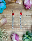 Dyed Coral Earrings – Silver Plated Hook & Dangle