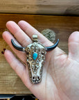 Big Antler longhorn with  turquoise pendant II