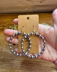 Hoops Sterling Silver Pearls earrings 6 and 3 mm