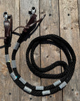 Black Nylon Barrel Racing Reins with Rhinestones 