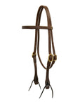 AJ Tack Oiled Harness Leather Straight Browband Headstall