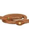 AJ Tack Harness Leather Brass Quick Change Roper Reins - 5/8in x 8ft