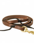 AJ Tack Oiled Harness Leather Flat Roper Reins - 5/8in x 8ft