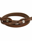AJ Tack Oiled Harness Leather Stainless Steel Quick Change Roper Reins - 5/8in x 8ft