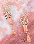 Albie Orange Sponge Coral and Golden Drop Earrings