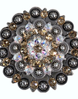Antique Silver Champagne, AB Crystal Conchos - Sizes from 1"- 3" and Buckles