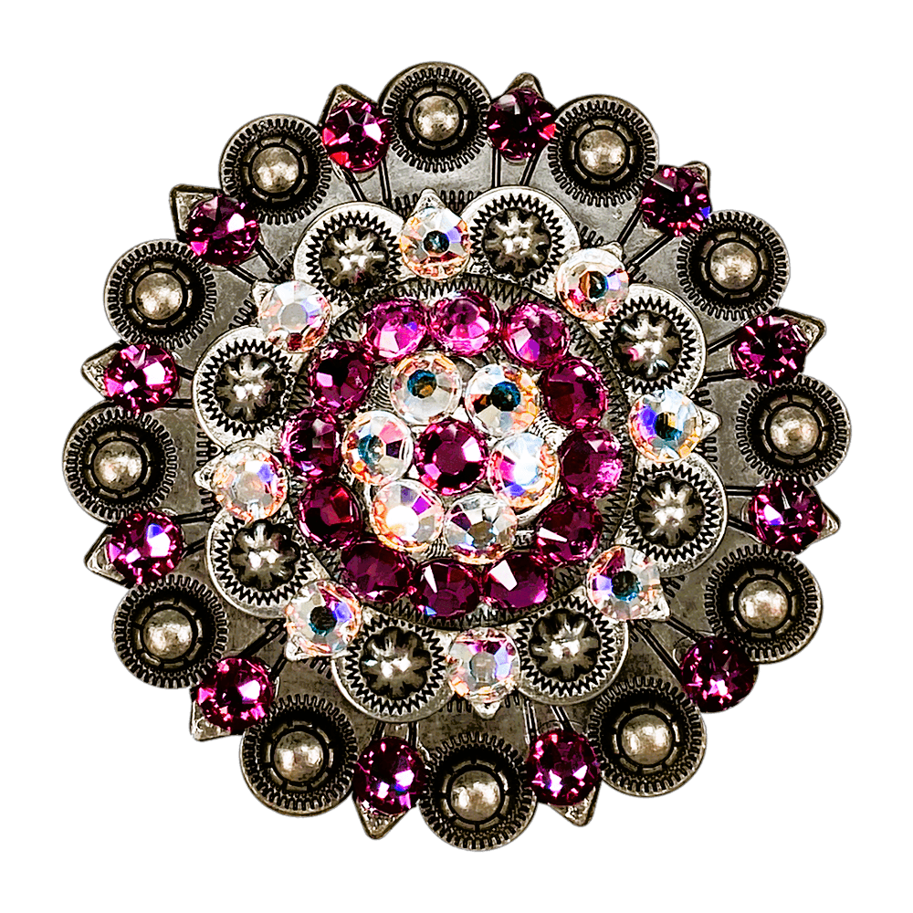 Fuchsia &amp; AB Antique Silver Berry Jacket European Crystal