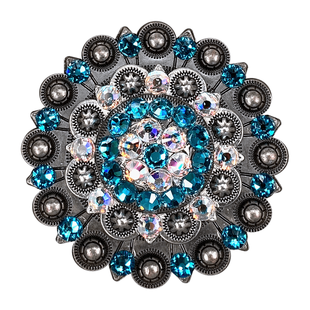 Teal &amp; AB Antique Silver Berry Jacket European Crystal