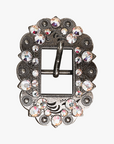 Antique Silver AB Crystal Conchos - Sizes from 1"- 3" and Buckles