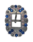 Antique Silver Capri, AB Crystal Conchos - Sizes from 1"- 3" and Buckles