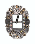Antique Silver Champagne, AB Crystal Conchos - Sizes from 1"- 3" and Buckles