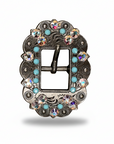 Antique Silver Turquoise, AB Crystal Conchos - Sizes from 1"- 3" and Buckles