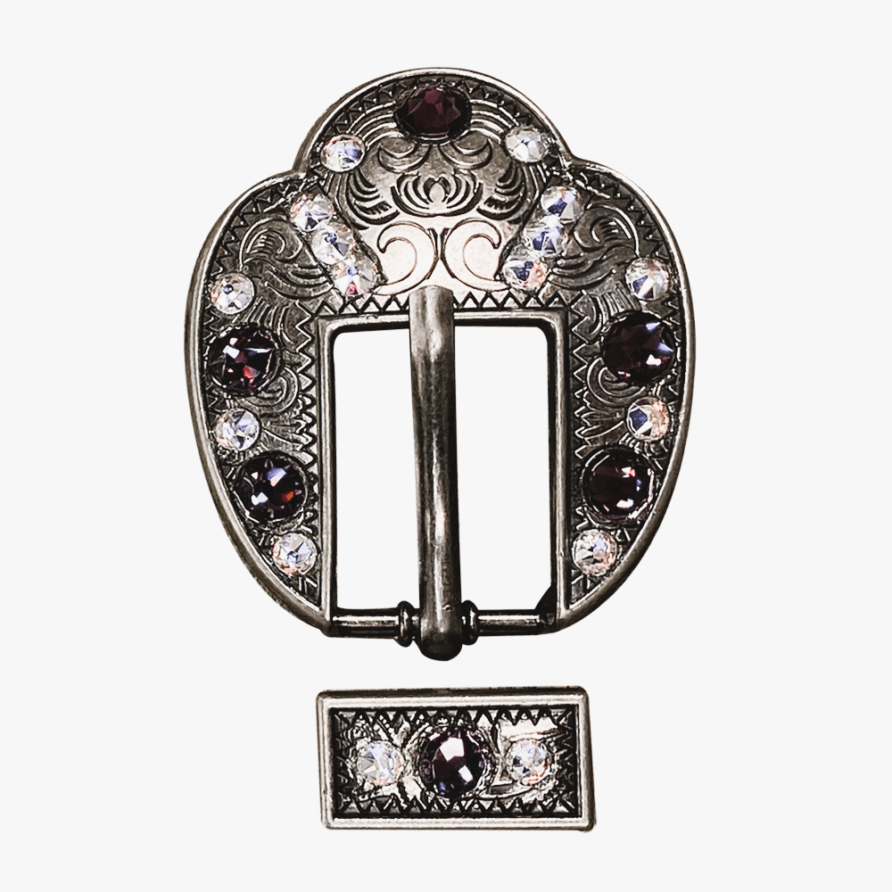 Amethyst &amp; AB Antique Silver European Crystal Fancy Buckle