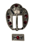 Antique Silver Ruby, Jet Crystal Conchos - Sizes from 1"- 3" and Buckles
