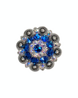 Antique Silver Capri, AB Crystal Conchos - Sizes from 1"- 3" and Buckles