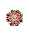 Antique Silver Coral, Clear Crystal Conchos - Sizes from 1"- 3" and Buckles