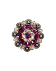 Antique Silver Fuchsia, AB Crystal Conchos - Sizes from 1"- 3" and Buckles