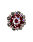 Antique Silver Ruby, AB Crystal Conchos - Sizes from 1"- 3" and Buckles