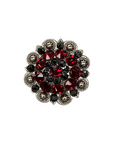 Antique Silver Ruby, Jet Crystal Conchos - Sizes from 1"- 3" and Buckles