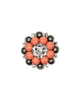 Antique Silver Coral, Clear Crystal Conchos - Sizes from 1"- 3" and Buckles