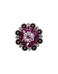 Antique Silver Fuchsia, AB Crystal Conchos - Sizes from 1"- 3" and Buckles
