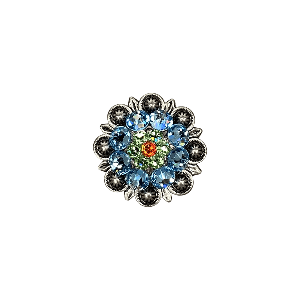 Tie Dye Antique Silver 1.25" European Crystal Concho