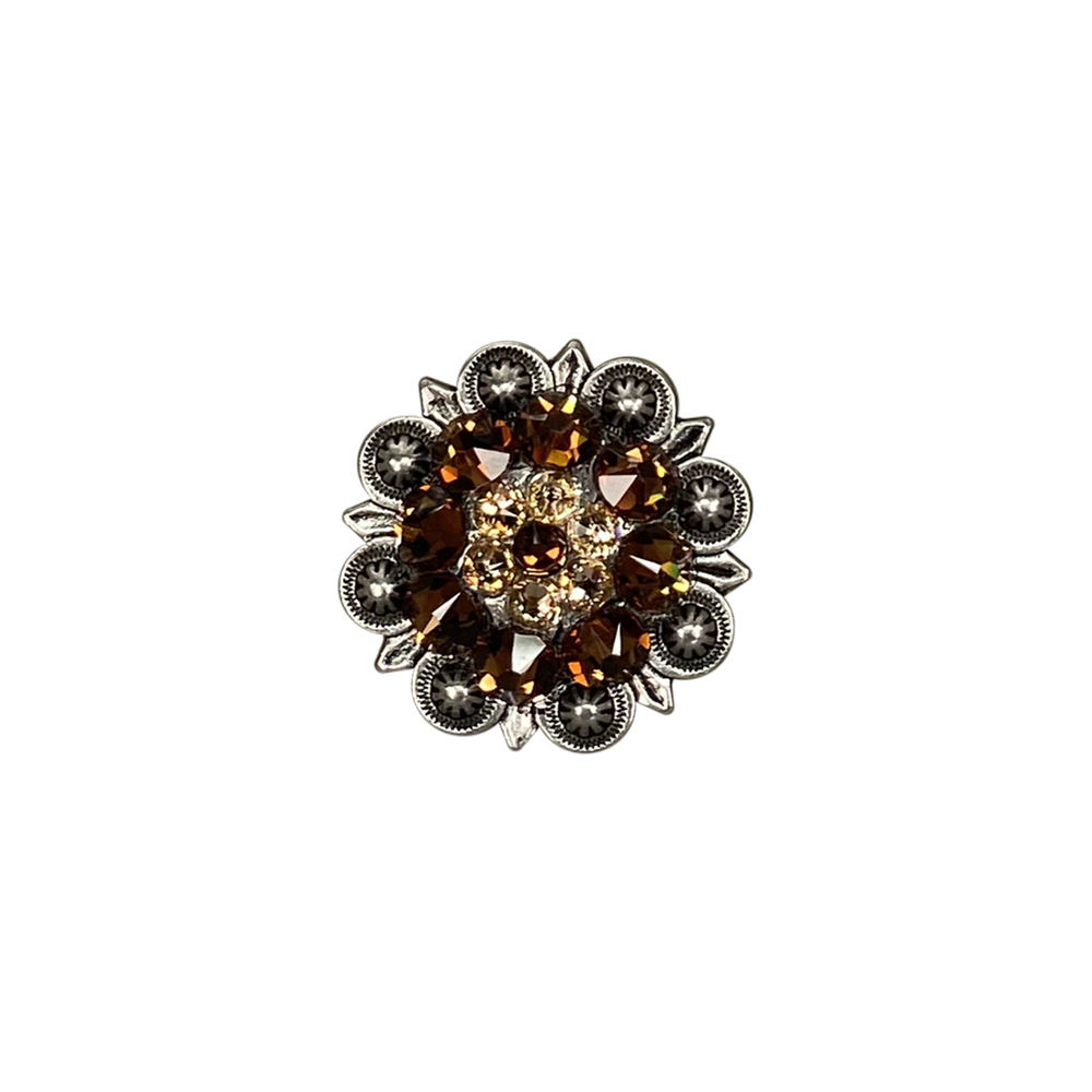Antique Silver Topaz, Champagne Crystal Conchos - Sizes from 1"- 3" and Buckles