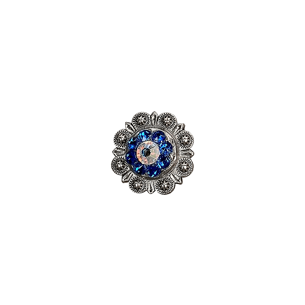 Capri &amp; AB Antique Silver 1" European Crystal Concho