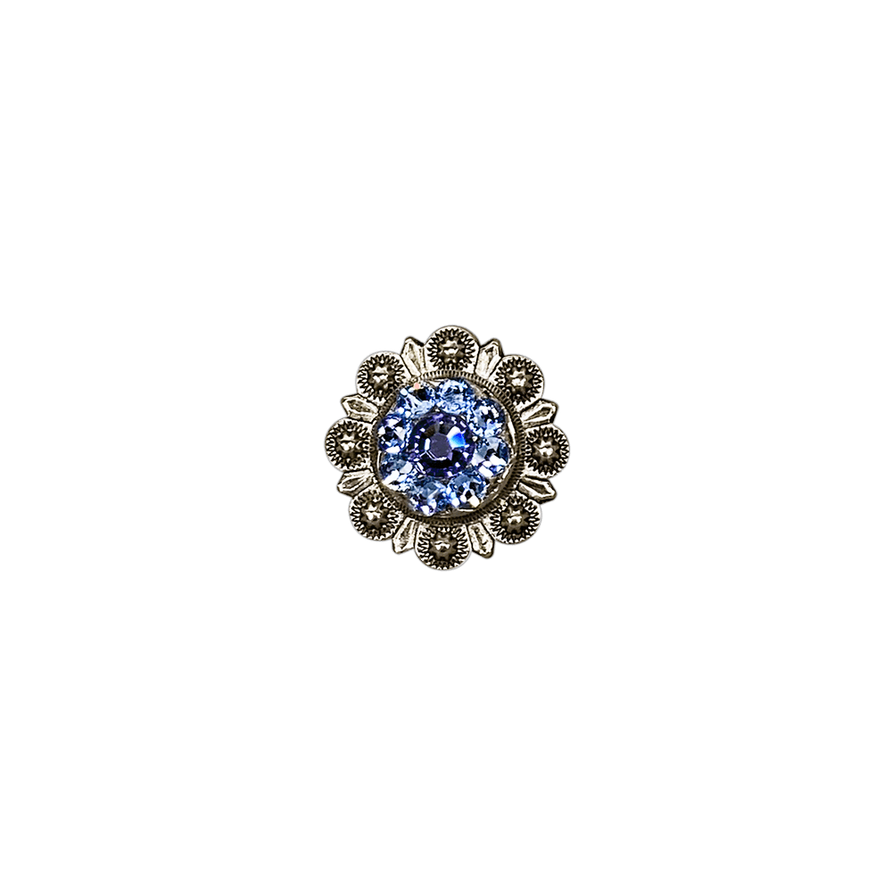 Light Sapphire &amp; Lilac Antique Silver 1" European Crystal Concho
