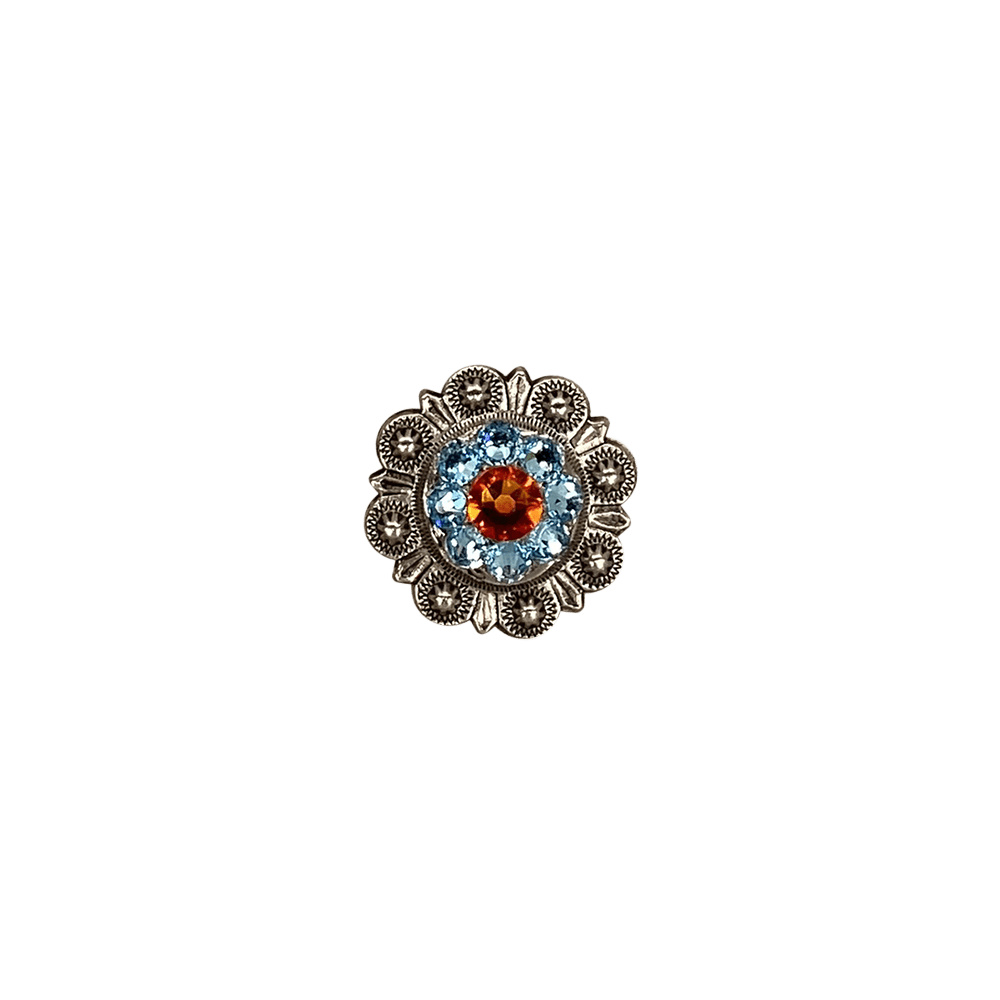 Tie Dye Antique Silver 1" European Crystal Concho