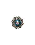 Antique Silver Teal, AB Crystal Conchos - Sizes from 1"- 3" and Buckles