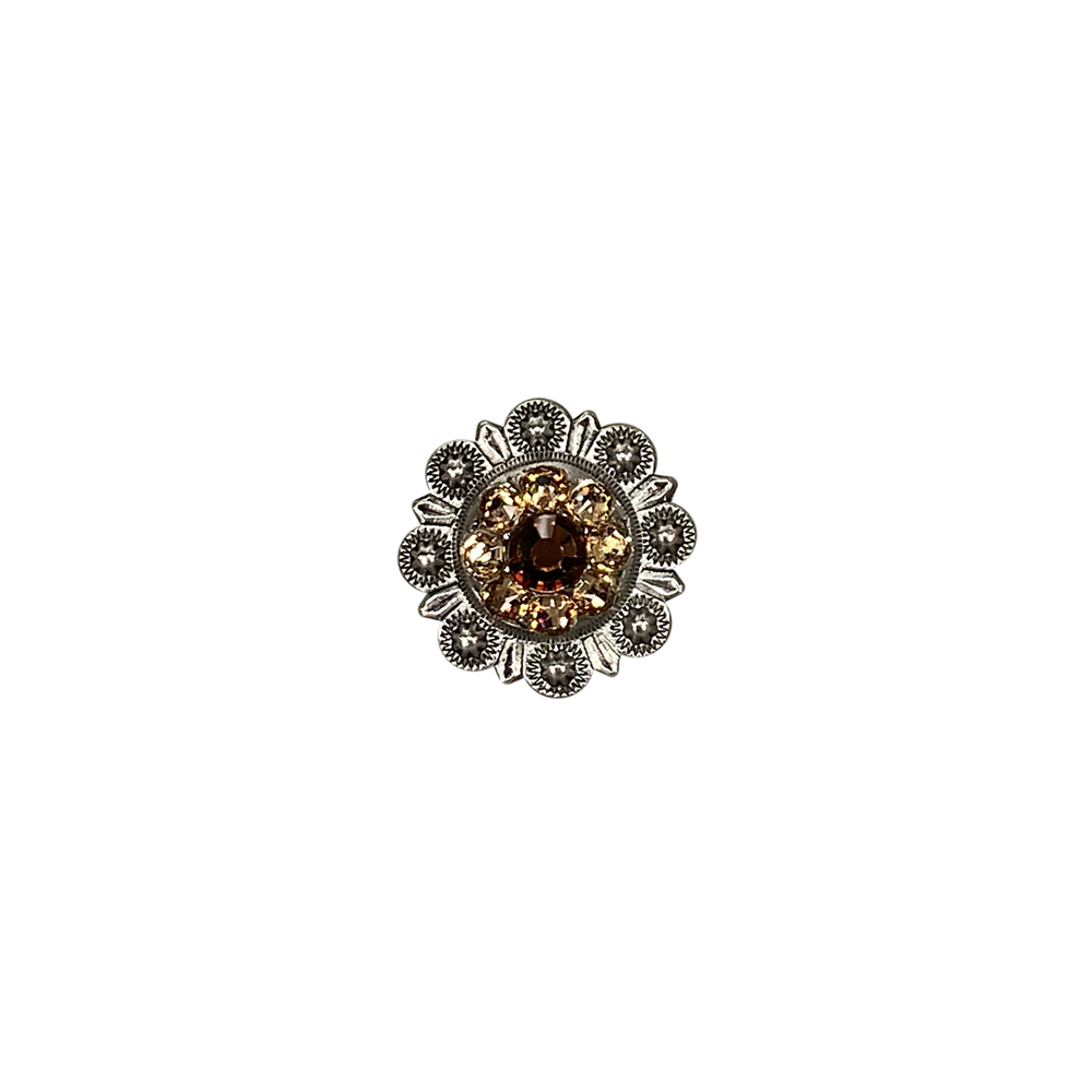 Antique Silver Topaz, Champagne Crystal Conchos - Sizes from 1"- 3" and Buckles