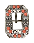 Antique Silver Coral, Clear Crystal Conchos - Sizes from 1"- 3" and Buckles