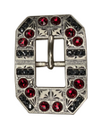 Antique Silver Ruby, Jet Crystal Conchos - Sizes from 1"- 3" and Buckles