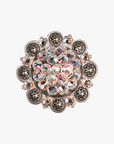 Antique Silver AB Crystal Conchos - Sizes from 1"- 3" and Buckles