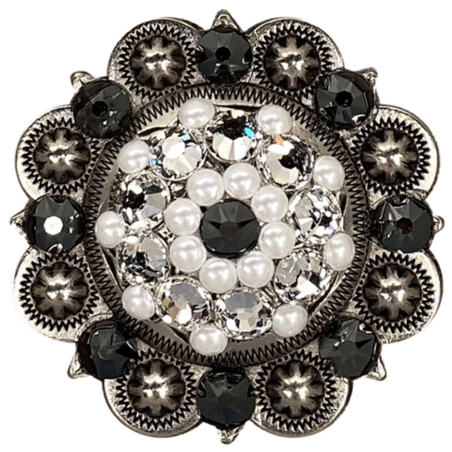 ANTIQUE SILVER JET - PEARL - CLEAR